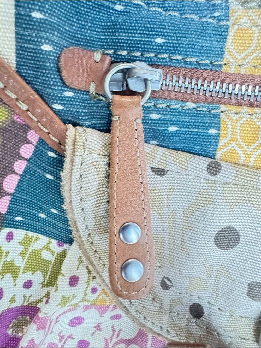Fossil Patchwork Floral Canvas Shoulder Bag + Wallet Boho Y2K cottagecore - Picture 14 of 17
